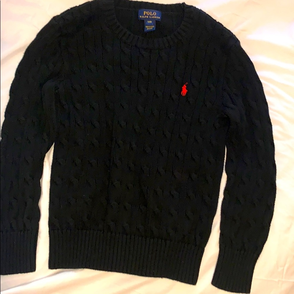 Ralph Lauren Cable-Knit Cotton Sweater - Black